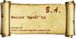 Boczor Agnéta névjegykártya